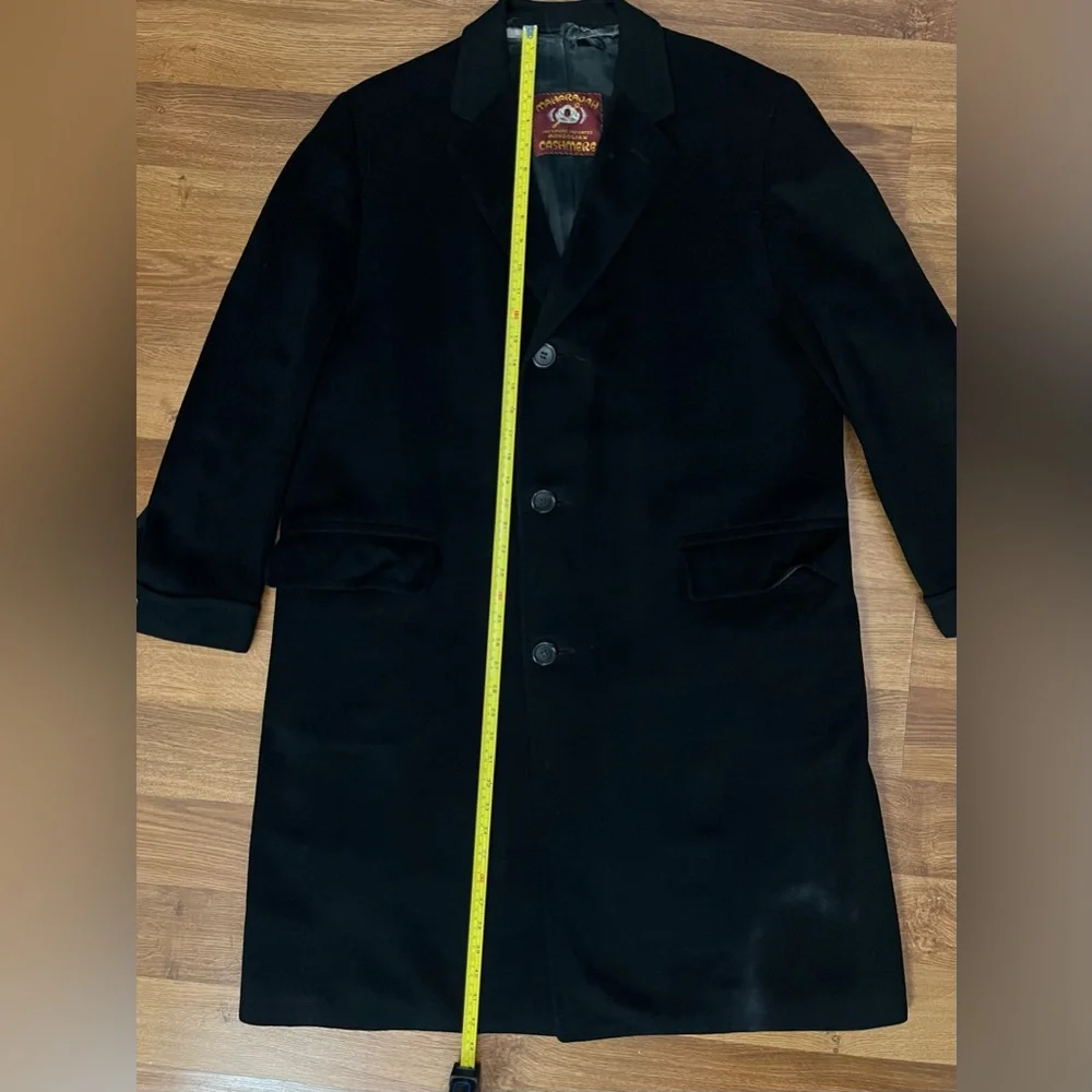Vintage 1950s Schlesinger’s NY 100% Black Mongolian Cashmere 3 Button Overcoat